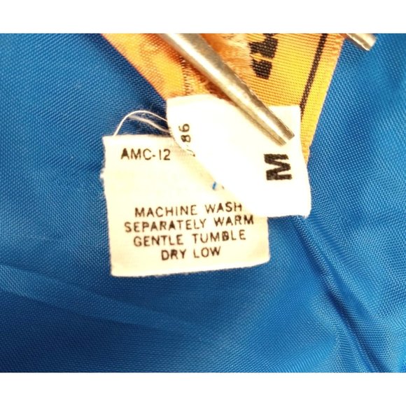 Vintage Racer Jacket Blue Patsy Bee 70s Zip Men Medium Shoulder Strap Neck Snaps - Picture 4 of 7